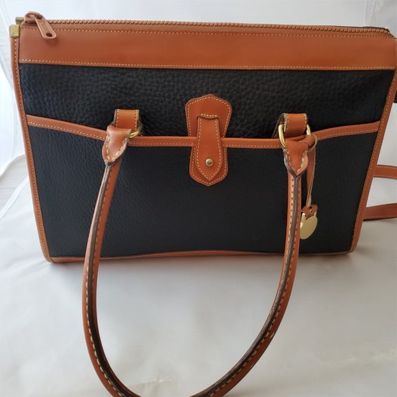 DOONEY & BOURKE All Weather Leather Black and Brown Shoulder Bag - Picture 3 of 16